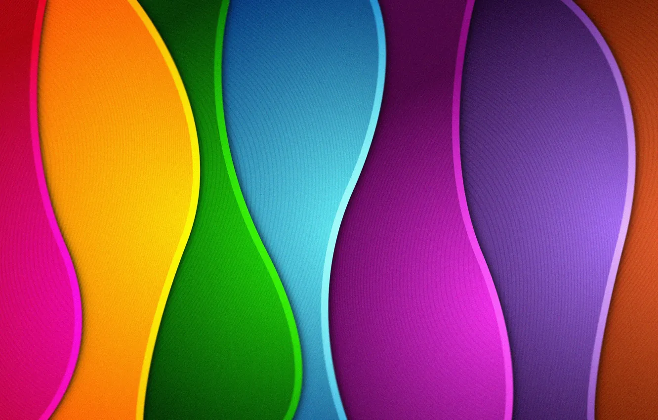 Photo wallpaper wave, abstraction, colors, rainbow