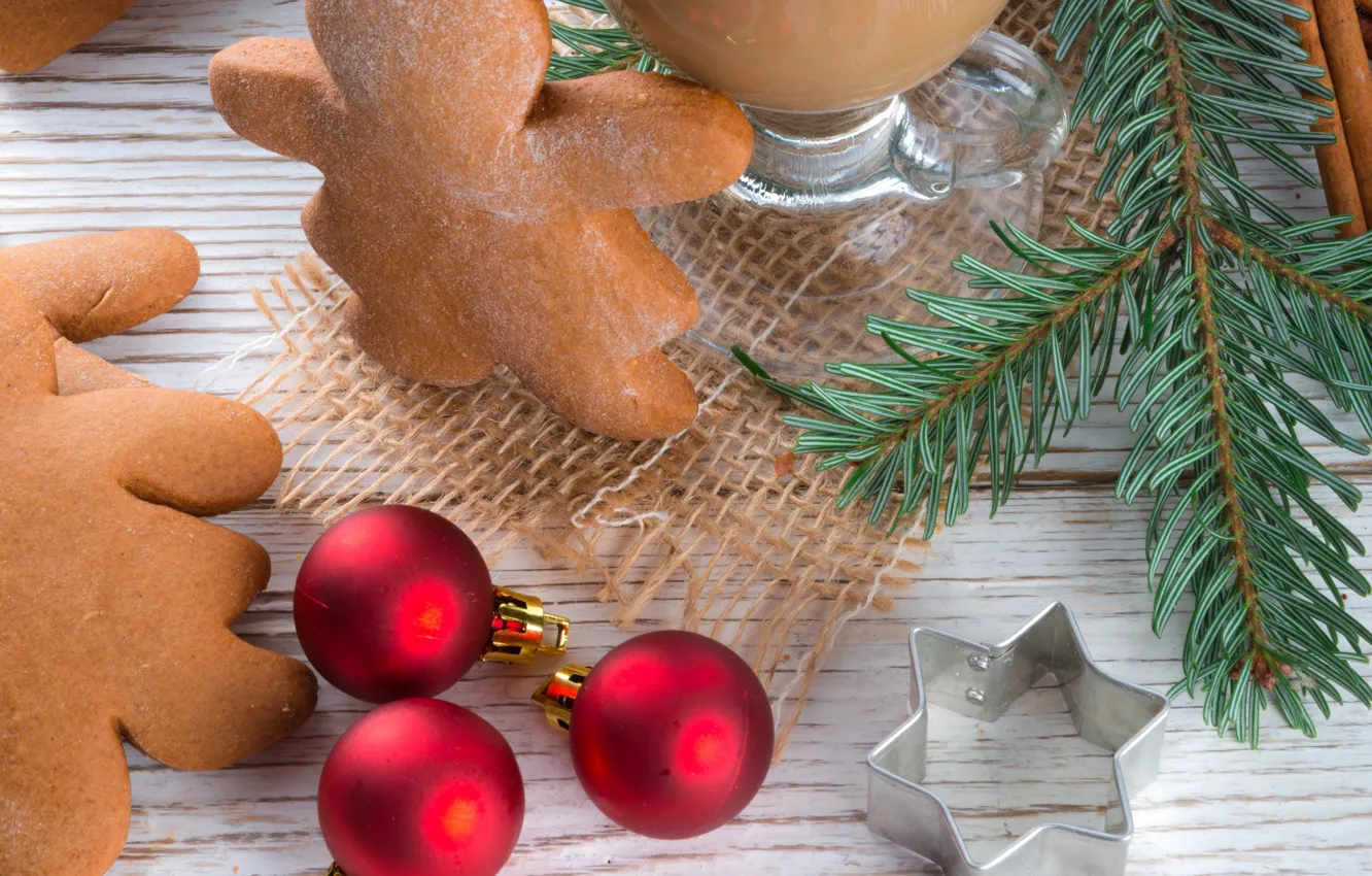 Photo wallpaper holiday, new year, men, Christmas, sweets, Christmas, figures, cookie