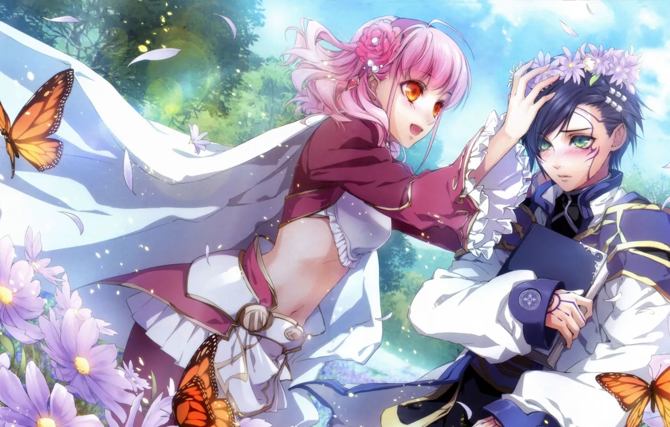 Photo wallpaper girl, butterfly, book, guy, lulu, Est Rinaudo из игры Wand of Fortune
