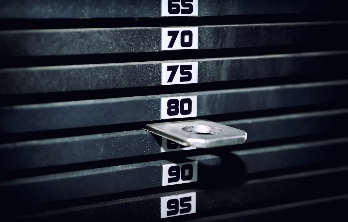 Photo wallpaper numbers, gym, weight, exercise machine