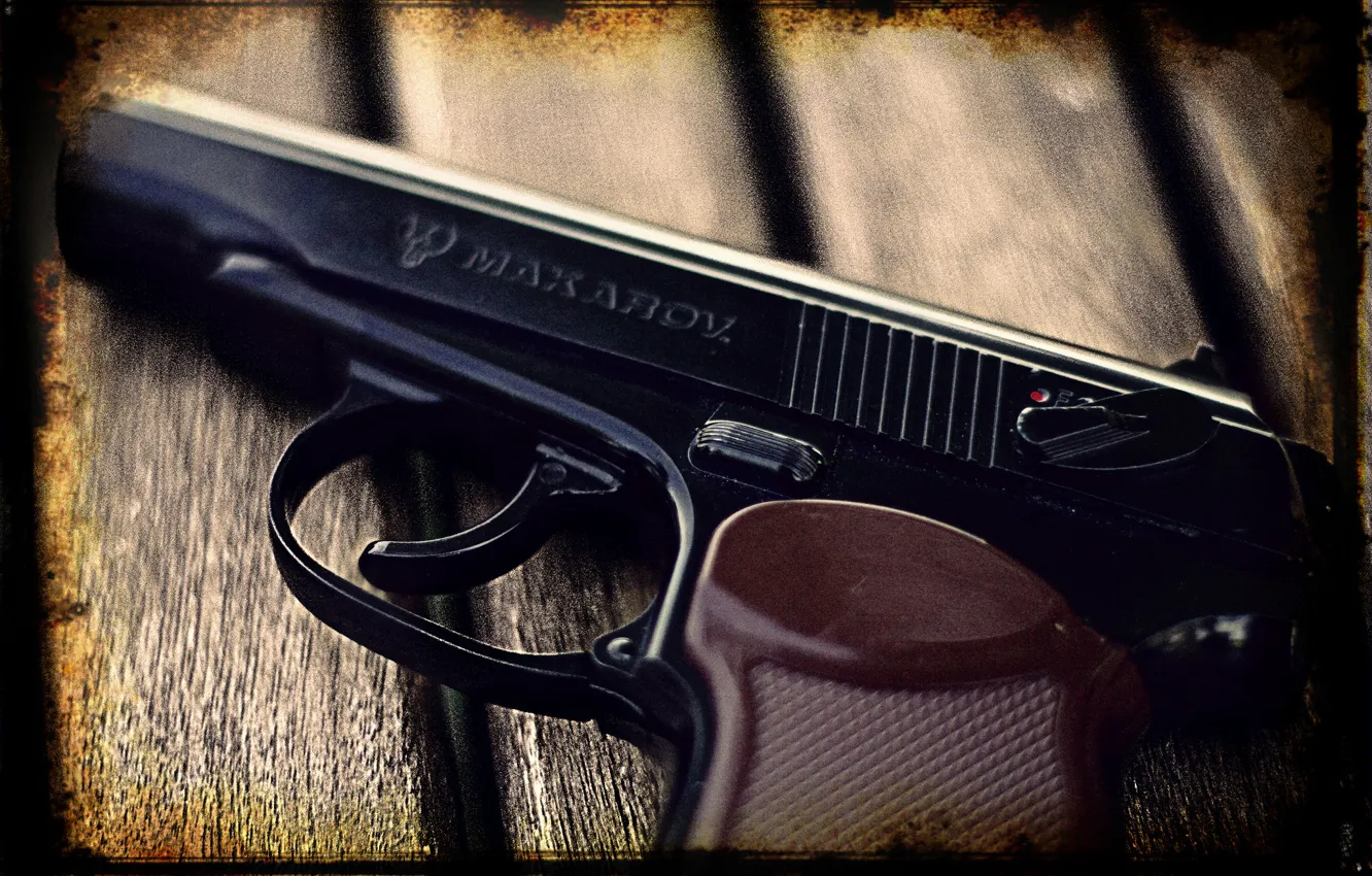 Photo wallpaper gun, background, self-loading, Makarova