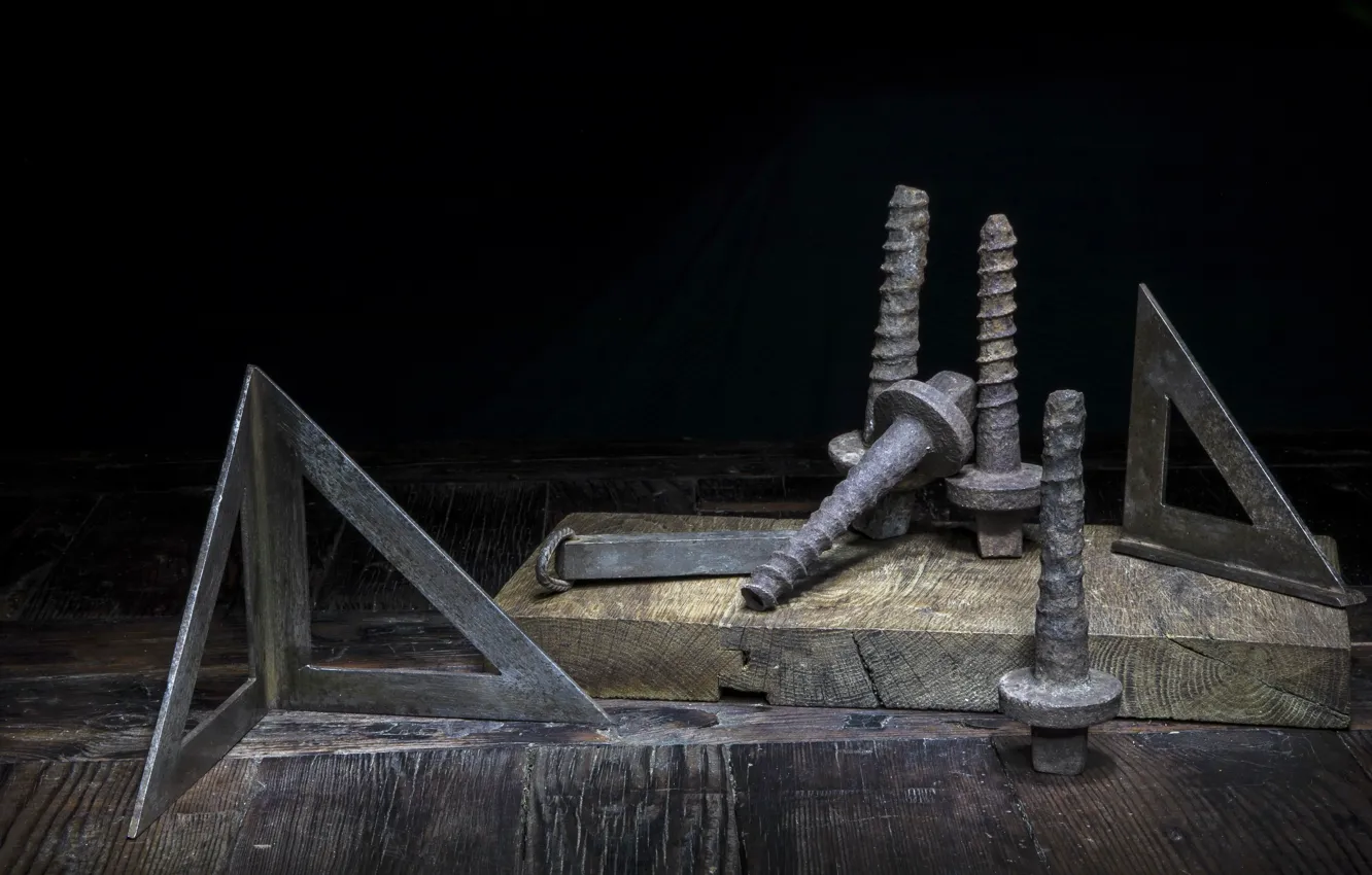 Photo wallpaper macro, background, screws