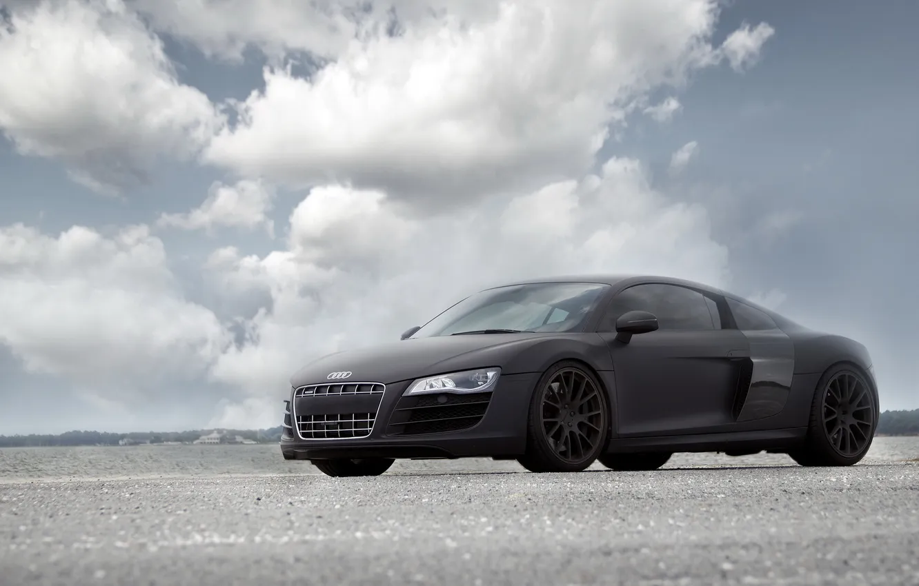 Photo wallpaper clouds, Audi, tuning, coupe, supercar, Audi R8