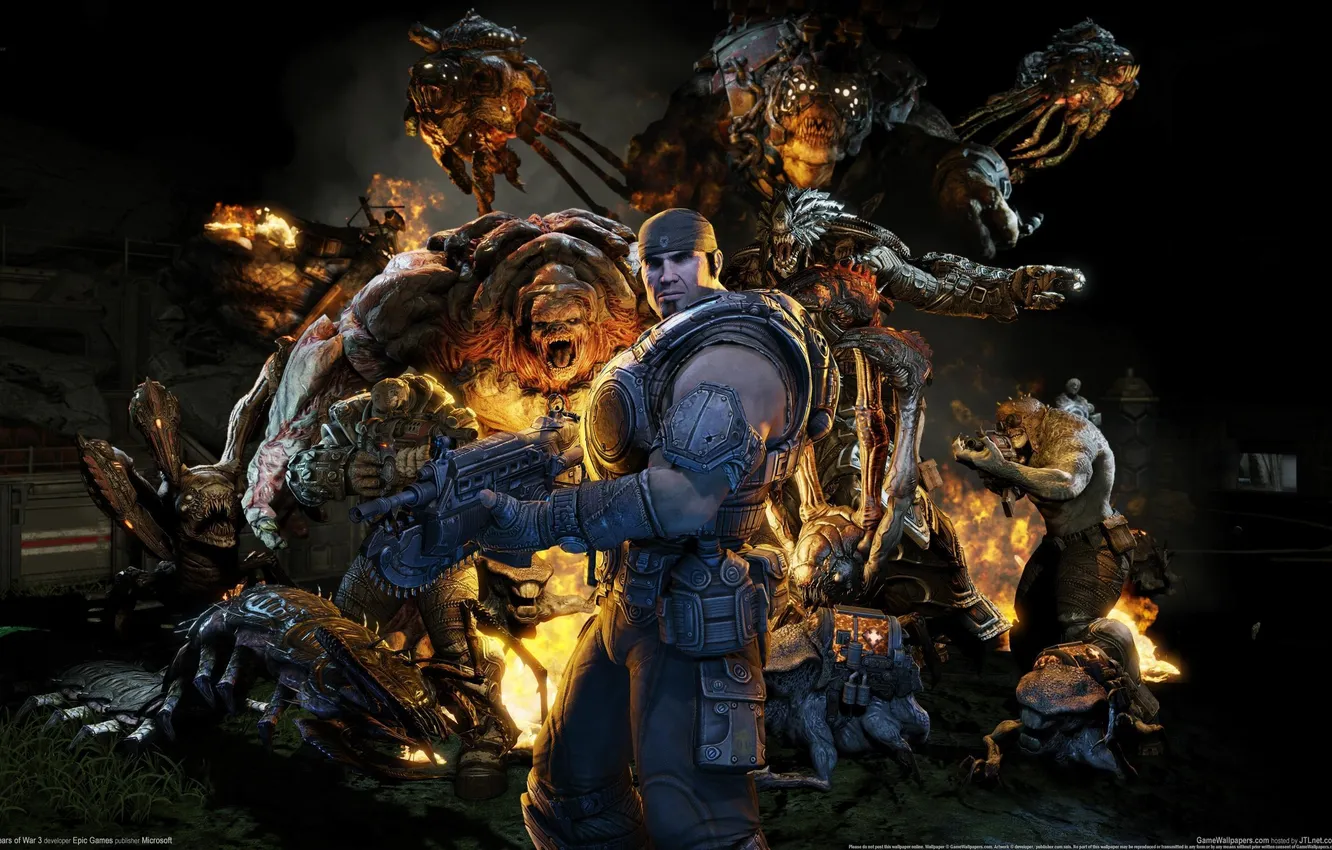 Photo wallpaper monster, Gears of War, marcus fenix, Lambent