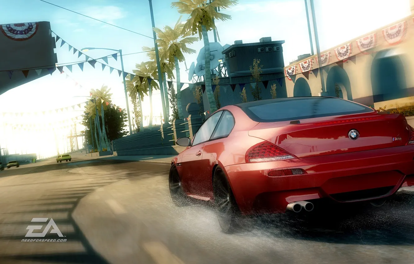 Photo wallpaper road, squirt, the city, race, bmw m6, Need for Speed Undercover