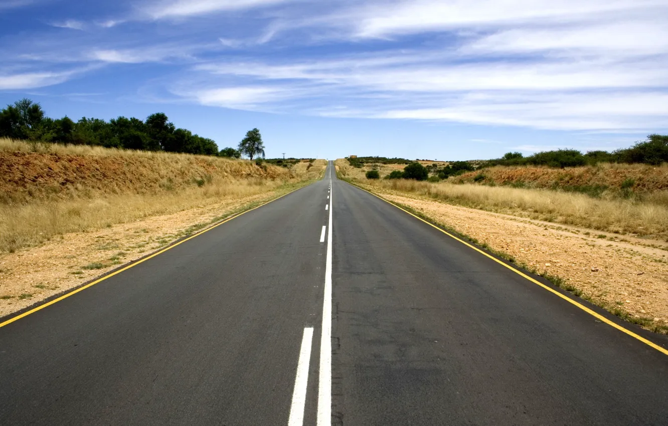 Photo wallpaper road, markup, horizon