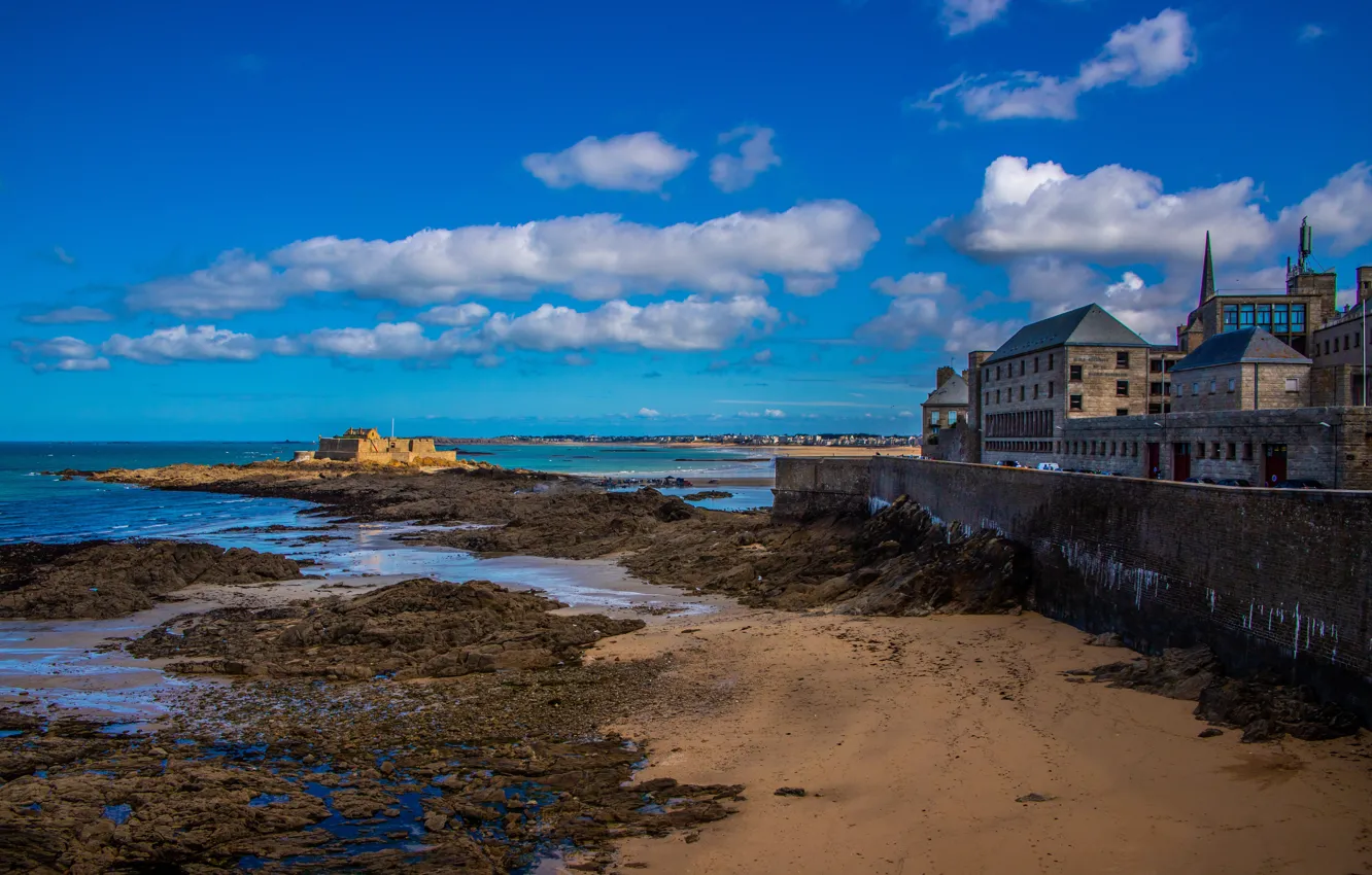 Photo wallpaper coast, France, Saint Malo