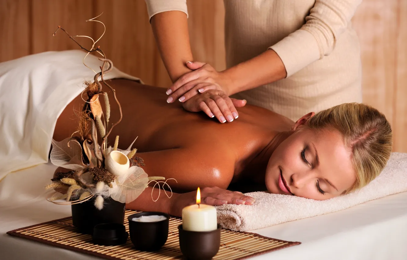 Photo wallpaper relax, girl, massage