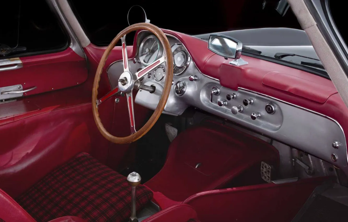 Photo wallpaper Mercedes-Benz, 1955, the interior of the car, 300 SLR