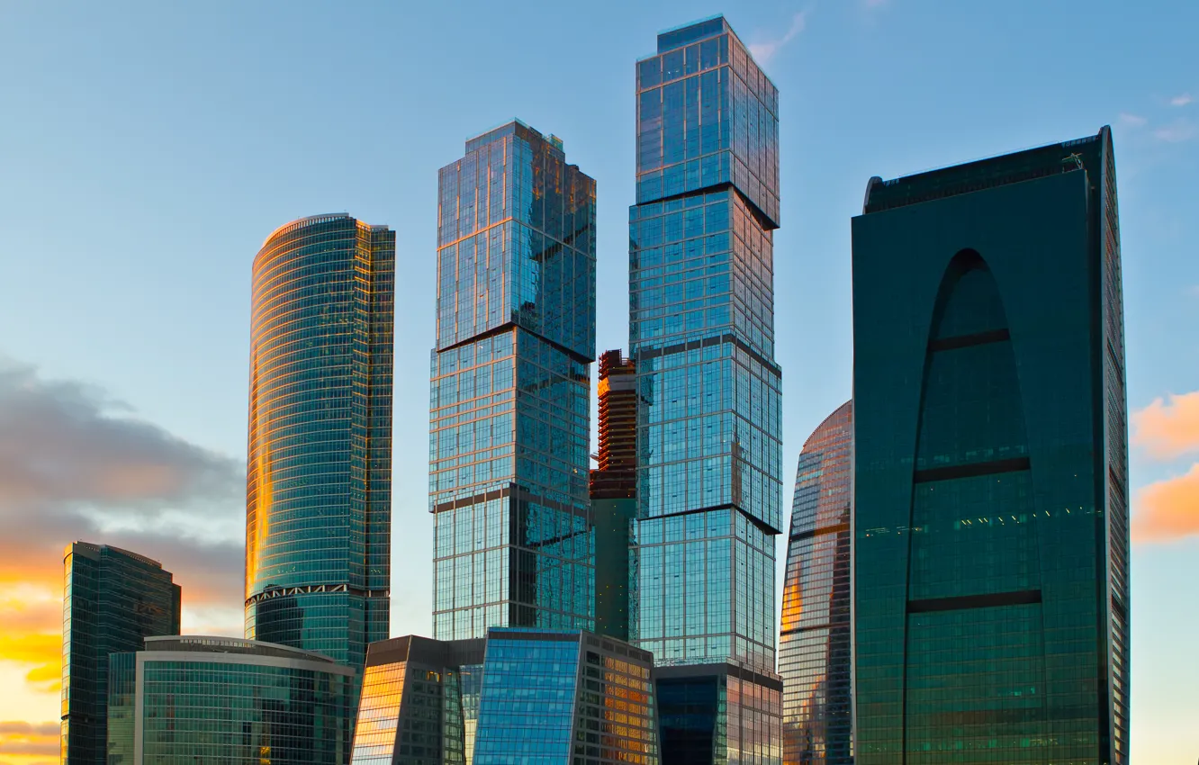 Photo wallpaper city, skyscrapers, Moscow, Moscow City