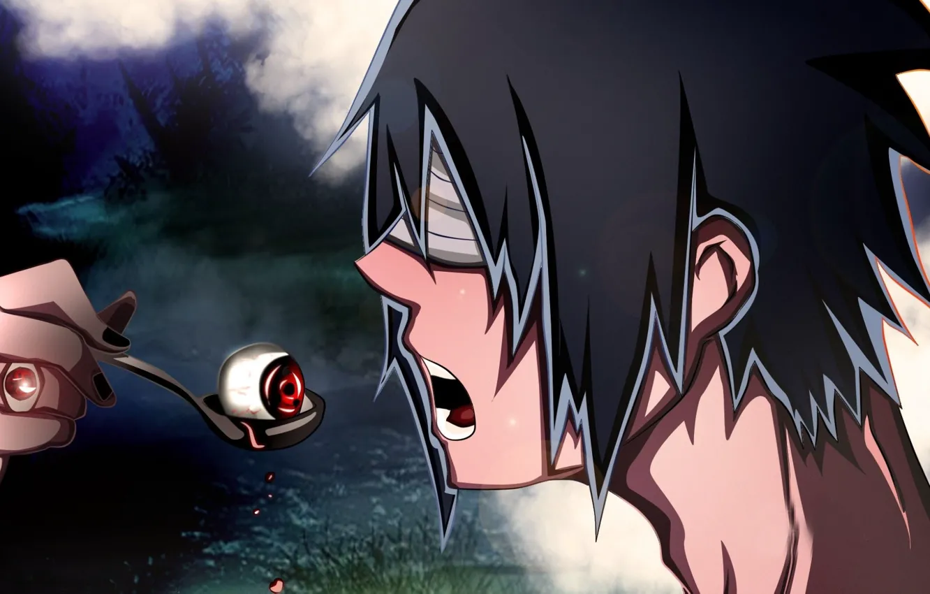Photo wallpaper eyes, fear, blood, pain, Sasuke, Sasuke, Naruto, Naruto