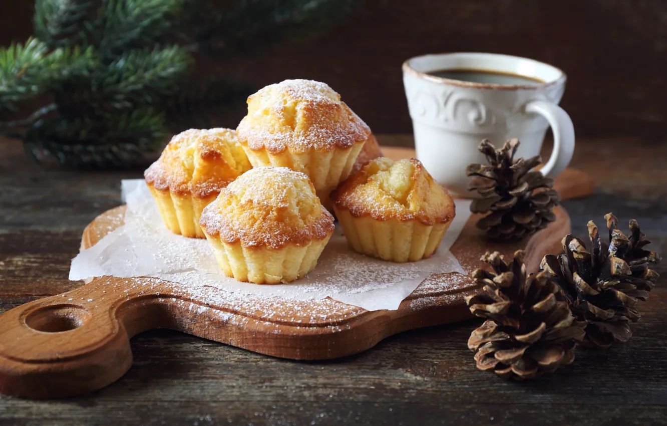 Photo wallpaper branches, holiday, Board, tree, new year, spruce, Christmas, Cup