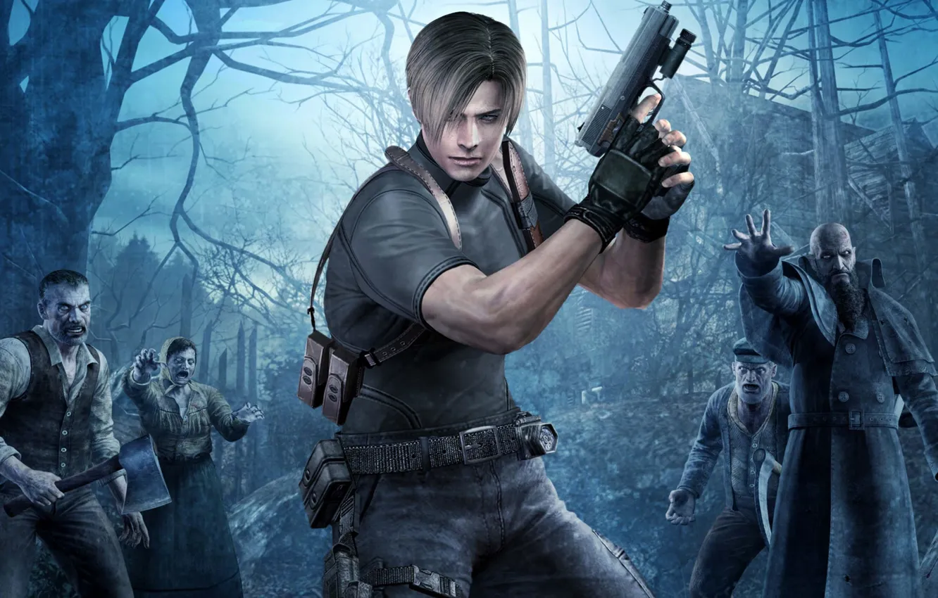 Photo wallpaper gun, weapons, horror, zombie, re4, Resident Evil 4, Leon Kennedy