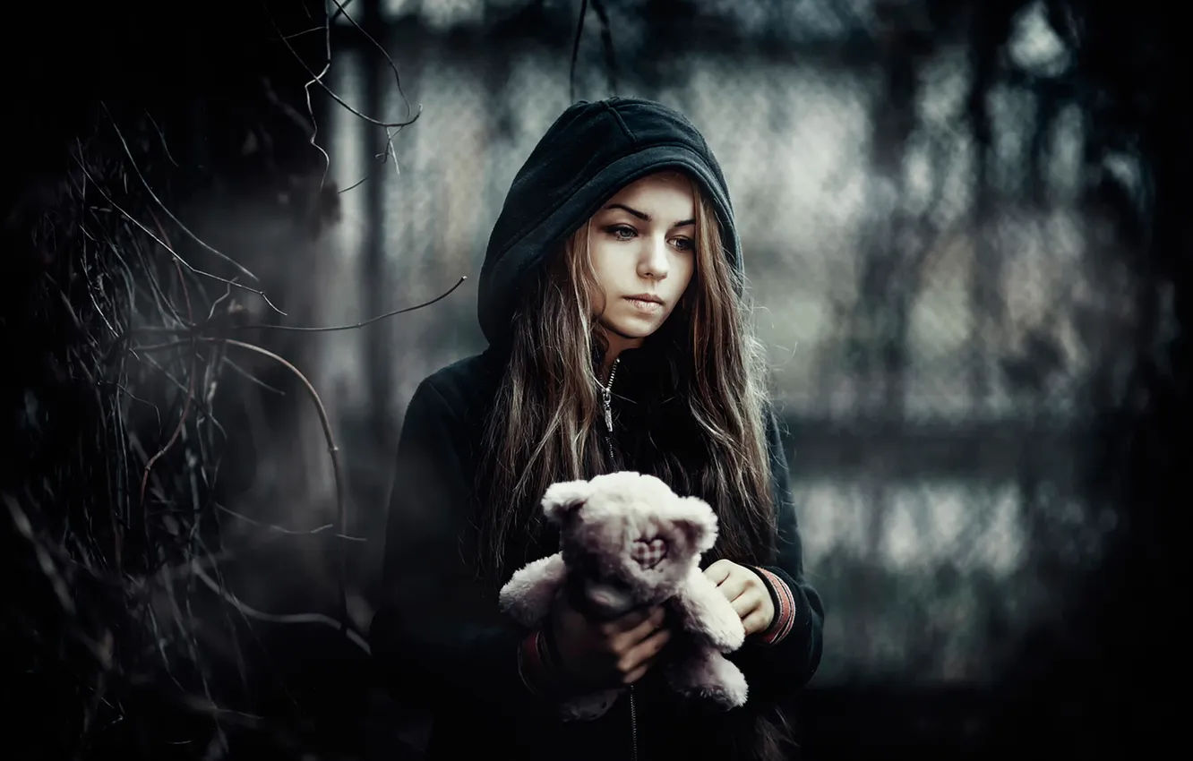 Photo wallpaper sadness, girl, toy, baby, Return to Silent Hill