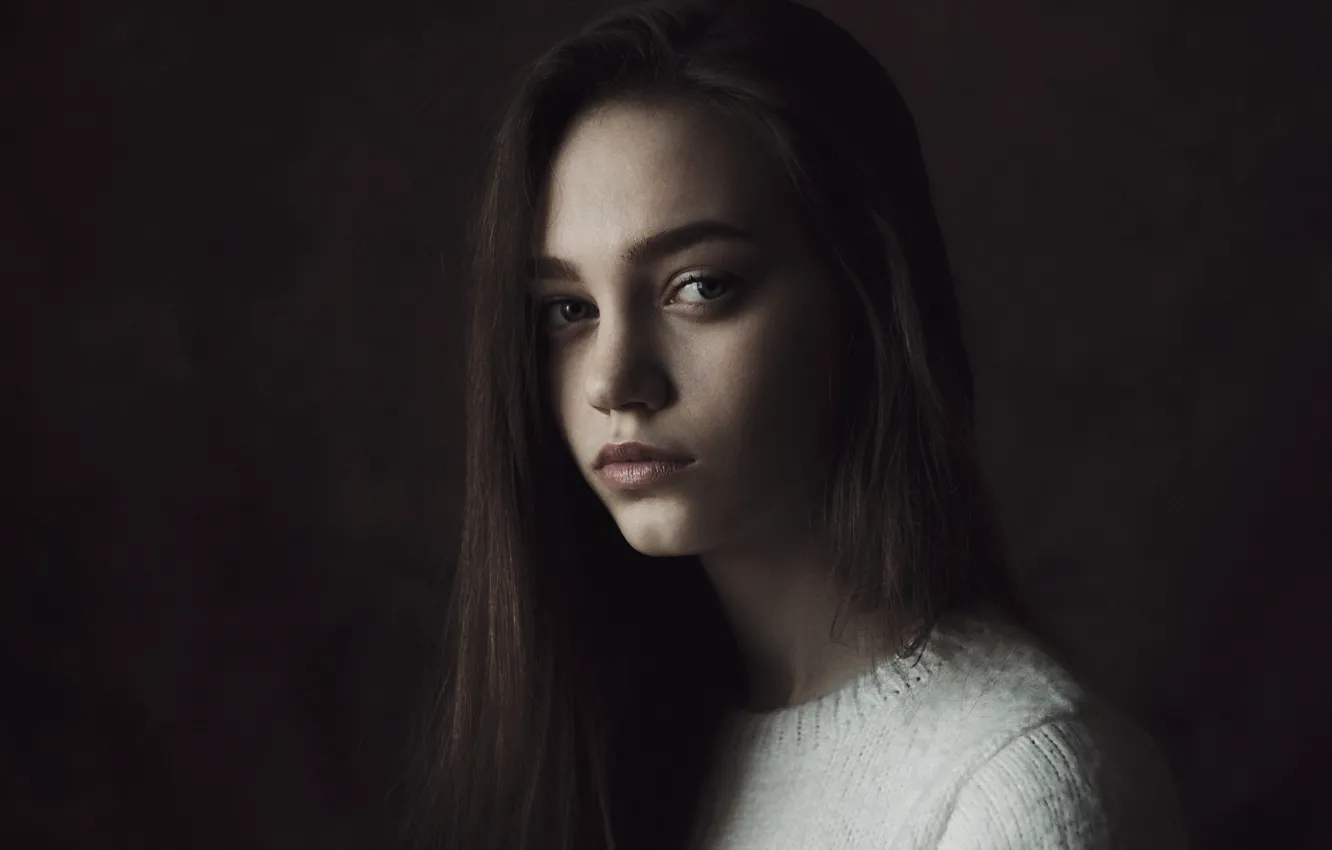 Photo wallpaper look, girl, face, background, portrait, beauty, Anya, Ivan Kopchenov