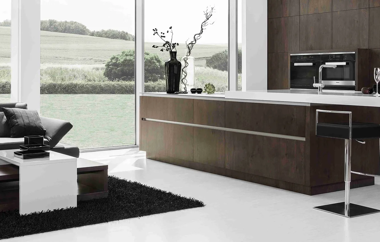 Photo wallpaper design, style, Villa, interior, kitchen, modern, living room, luxury