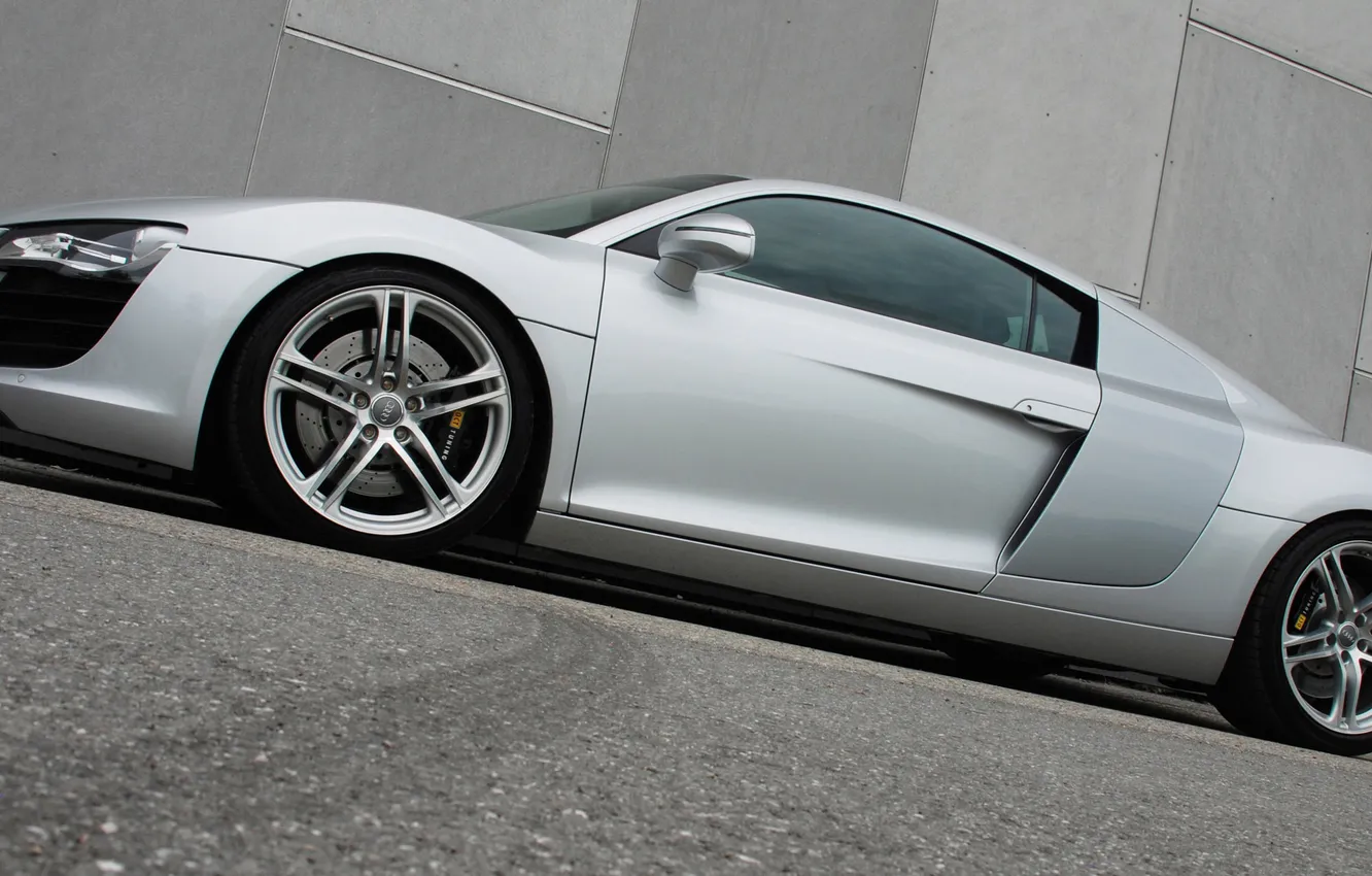 Photo wallpaper car, machine, asphalt, tuning, asphalt, O.CT, Audi R8 4.2 V8, 3000x1468