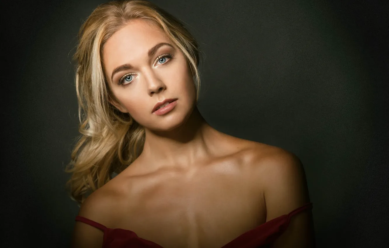 Photo wallpaper look, background, model, portrait, makeup, hairstyle, blonde, beauty