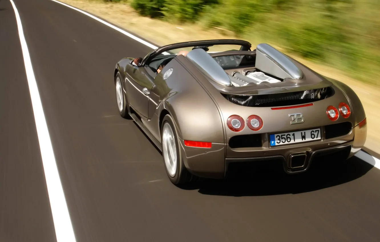 Photo wallpaper road, Bugatti, veyron