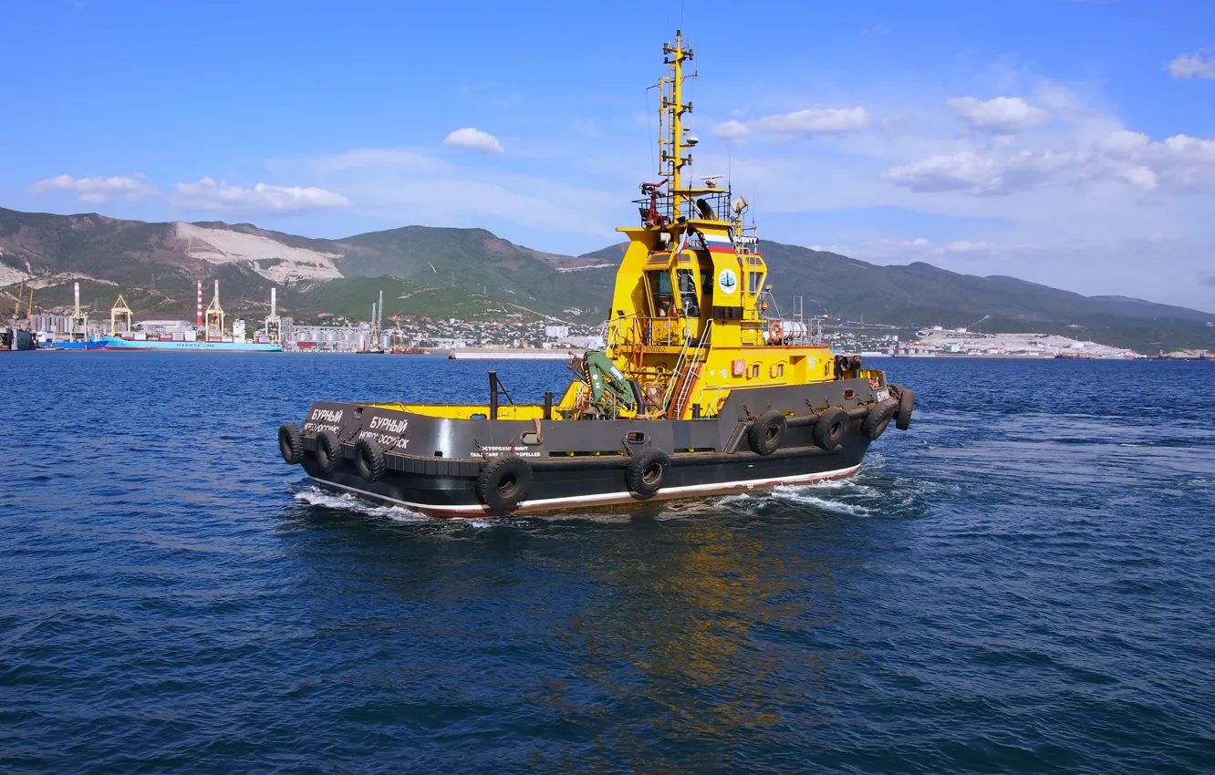 Photo wallpaper tug, sea, The black sea, "Stormy"