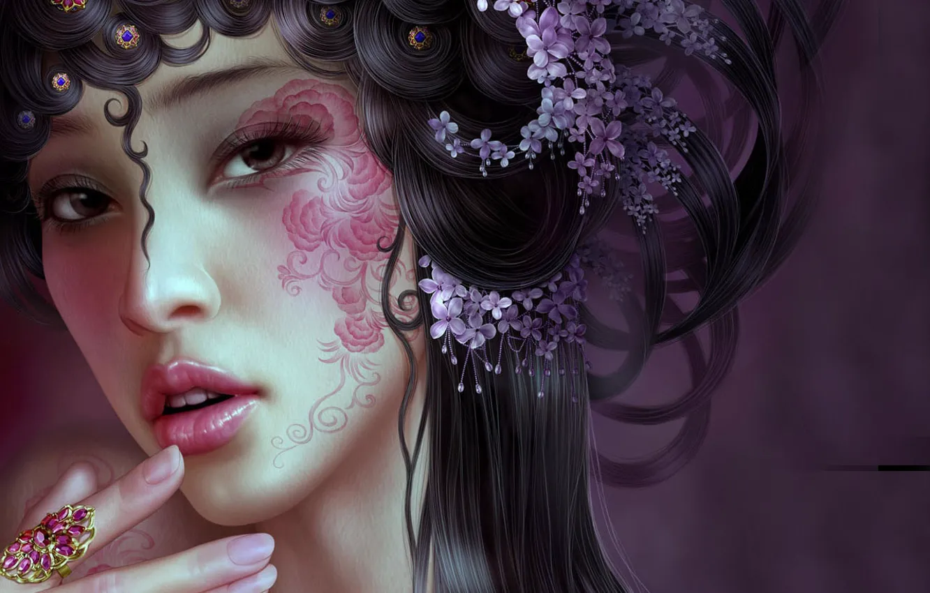 Photo wallpaper girl, figure, tattoo, fantasy