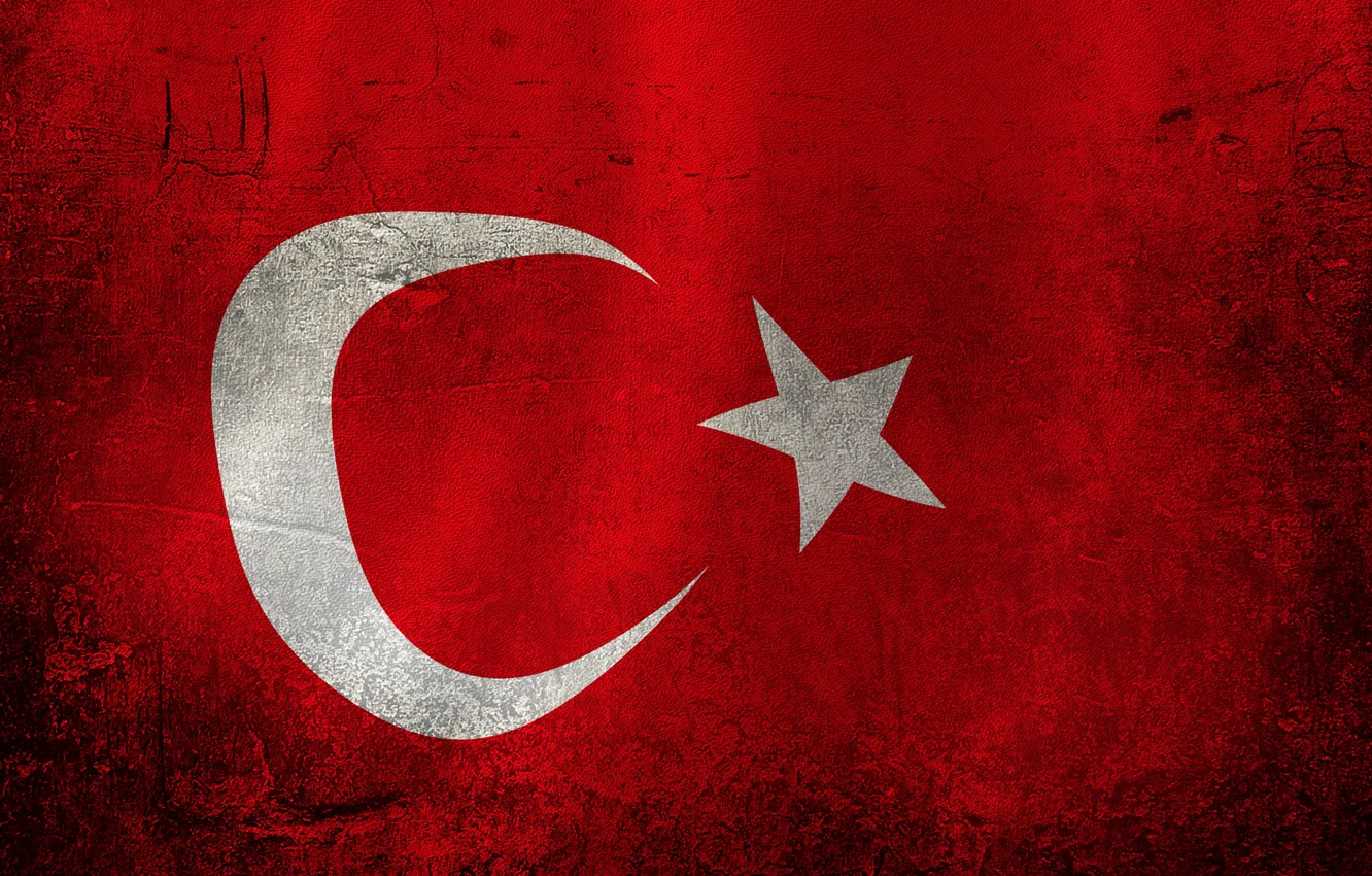 Photo wallpaper red, flag, Turkey