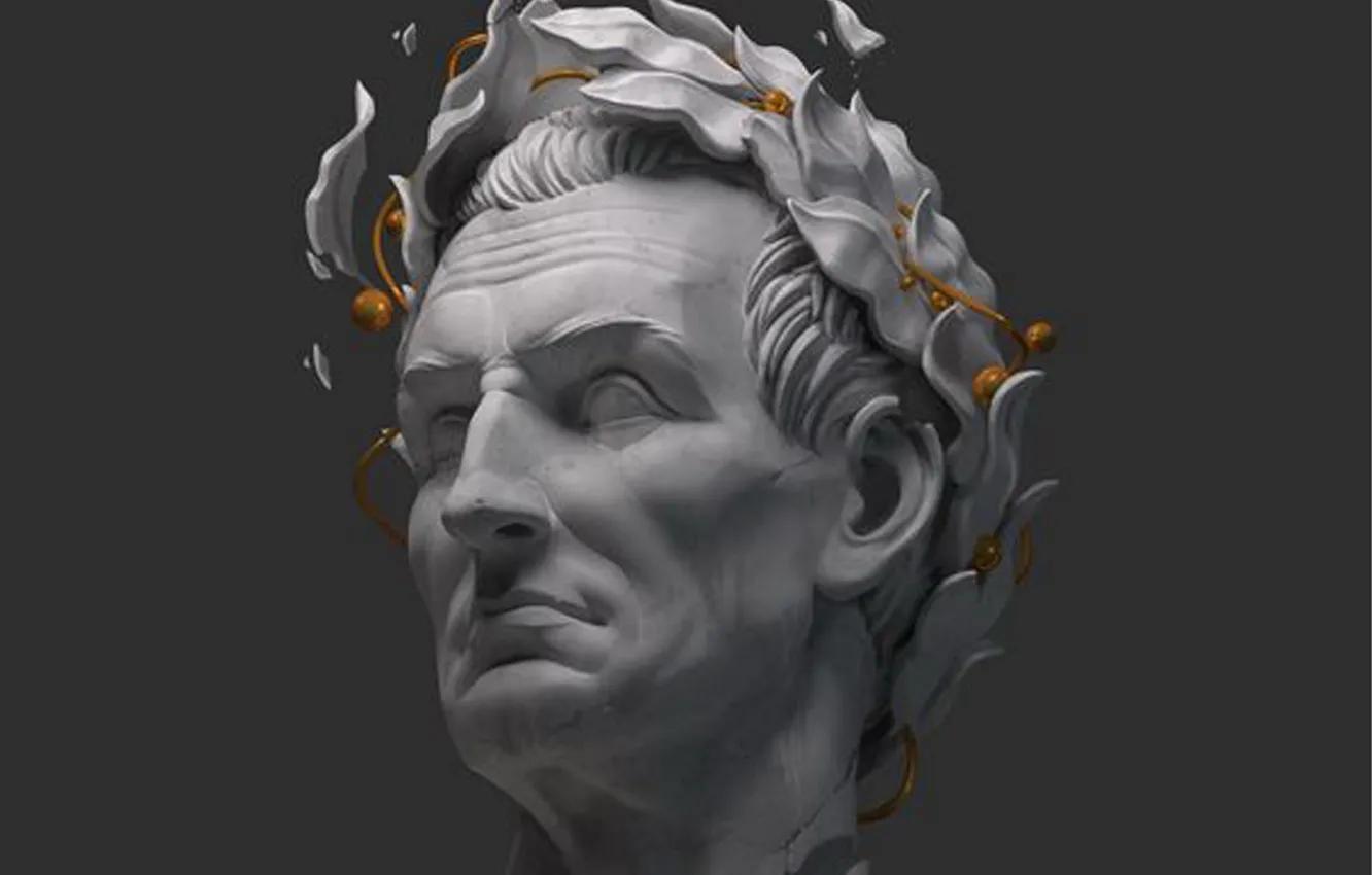 Wallpaper Statue, Face, Head, Sculpture, Creative, Male, Bust, Grey