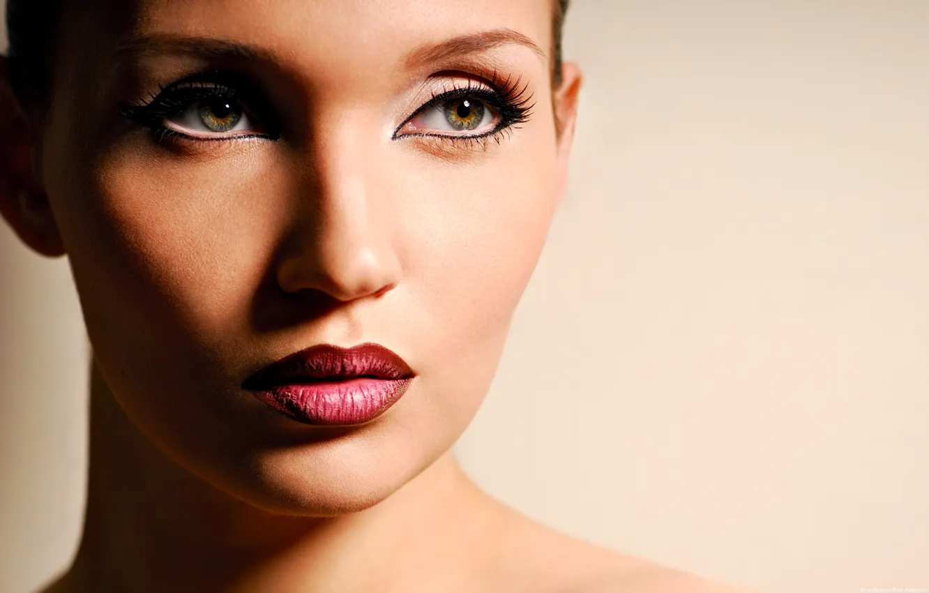 Photo wallpaper look, face, model, lipstick, lips