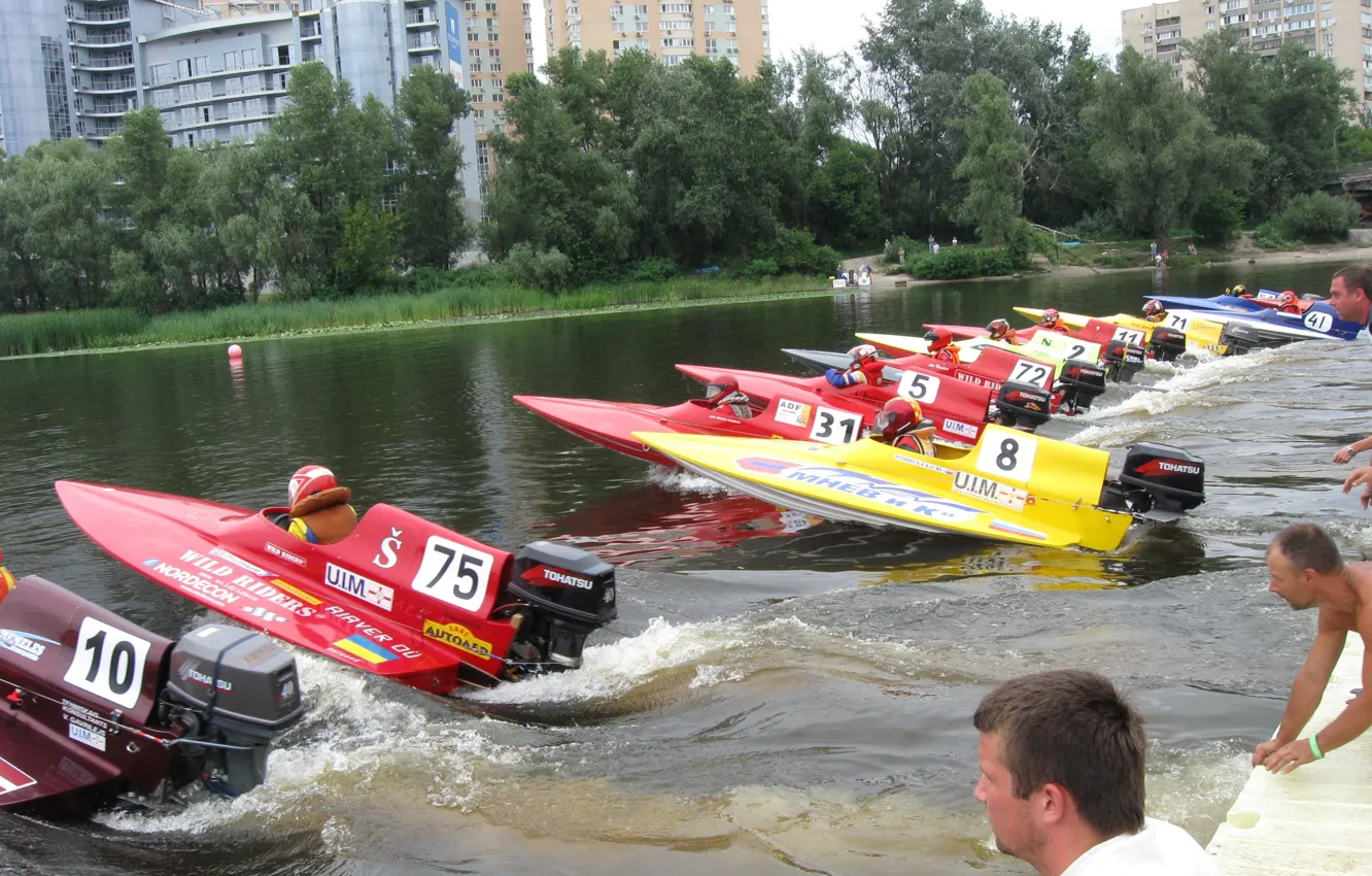 Photo wallpaper race, boat, speed