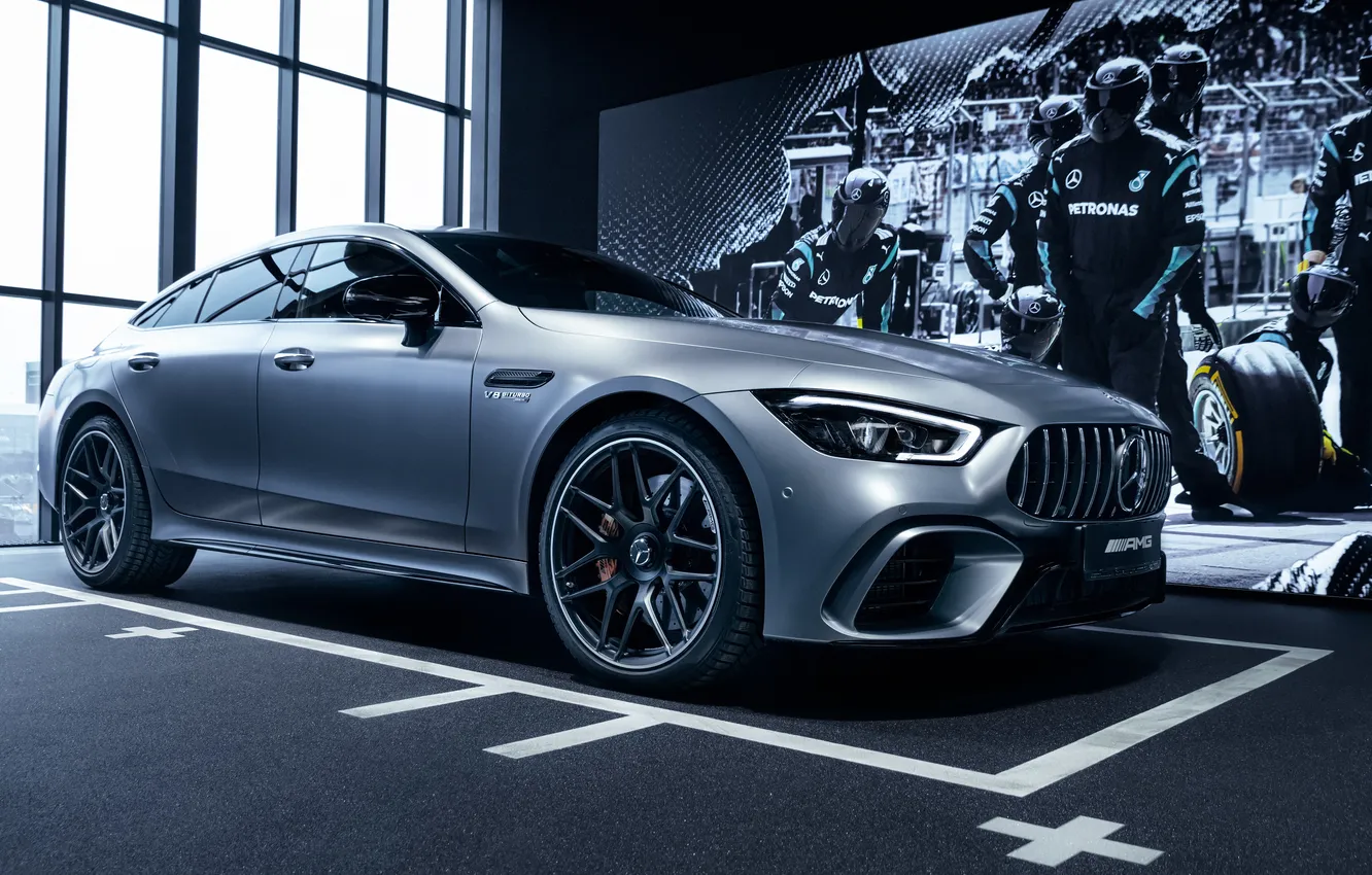 Photo wallpaper grey, sports car, Mercedes-AMG