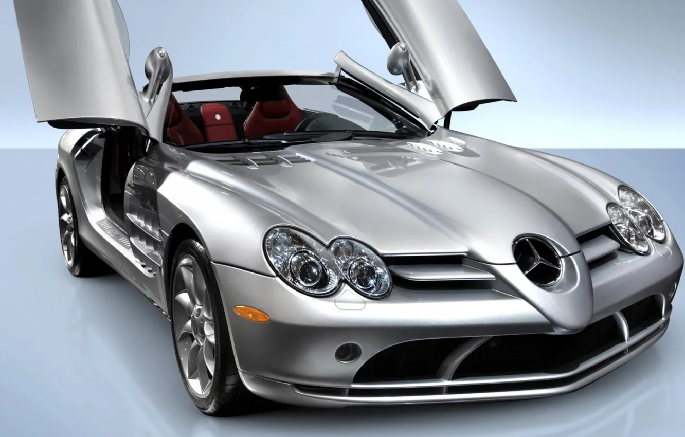 Photo wallpaper SLR, silver, Mercedes