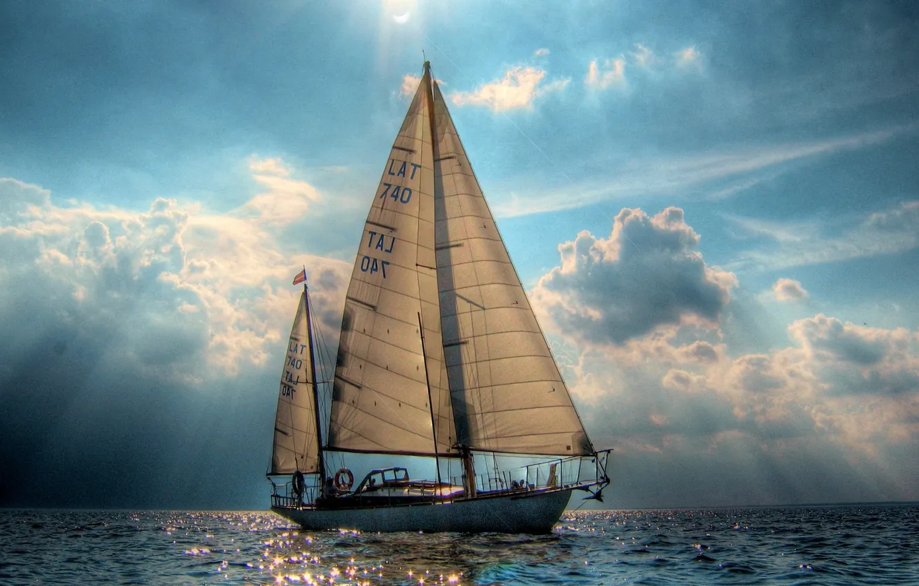 Photo wallpaper sea, sailboat, yacht, sails