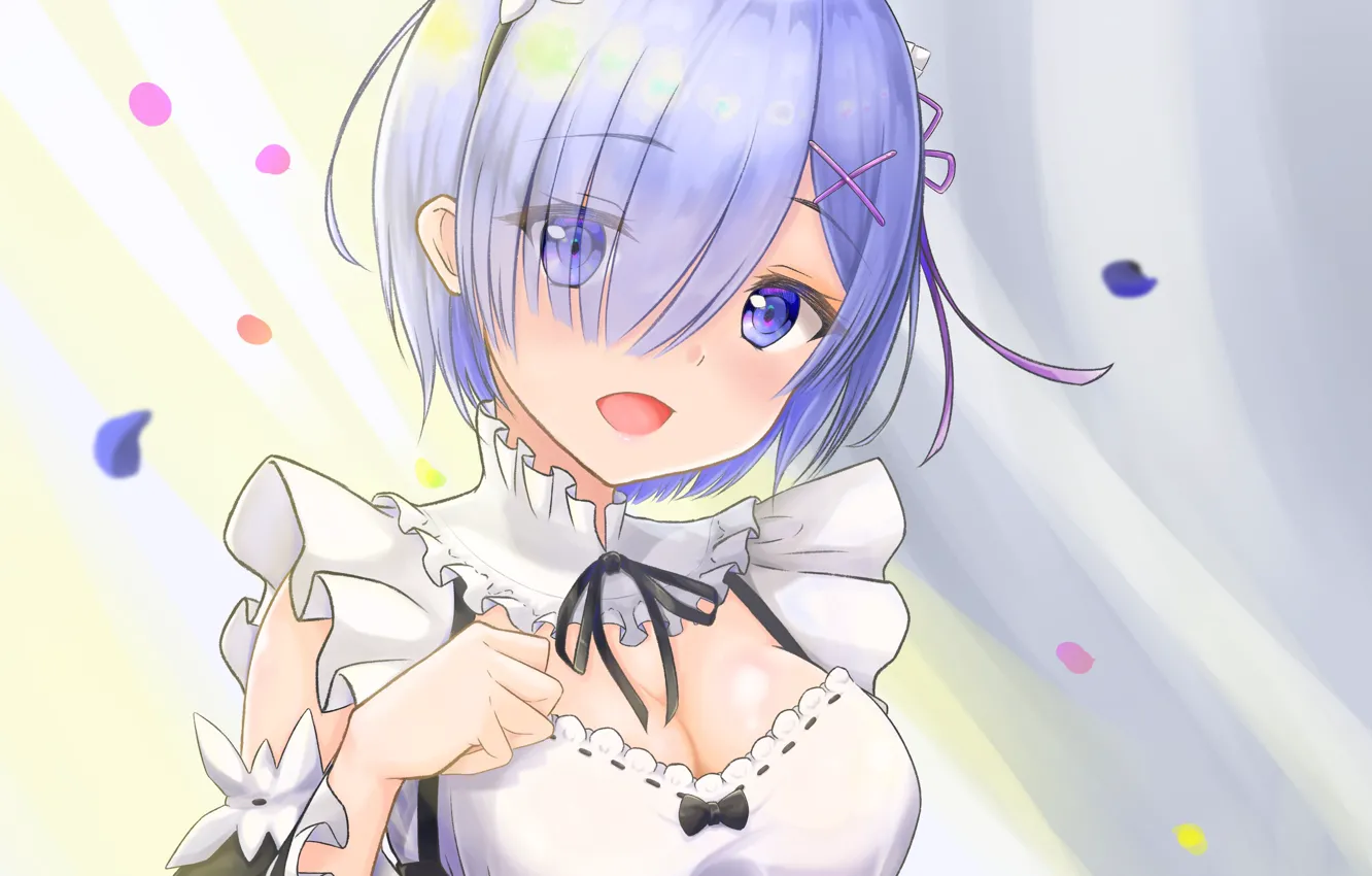 Photo wallpaper background, girl, the maid, bangs, re zero kara hajime chip isek or seikatsu, REM, Life …