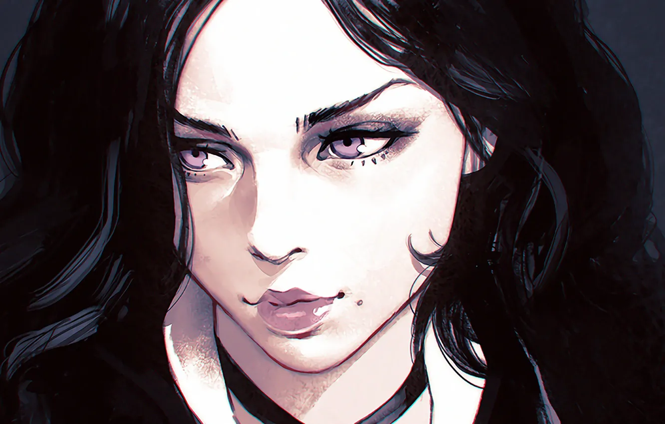 Photo wallpaper girl, face, the Witcher, The Witcher 3: Wild Hunt, the witcher 3, yennefer