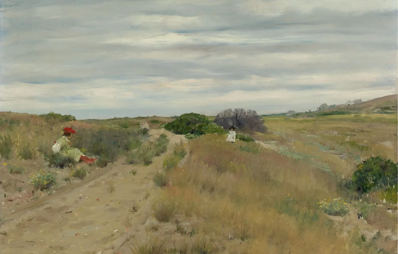 Photo wallpaper landscape, picture, William Chase, William Merritt Chase, The Old Sand Road