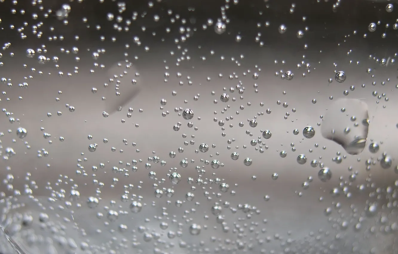 Photo wallpaper water, macro, light, glass, bubbles