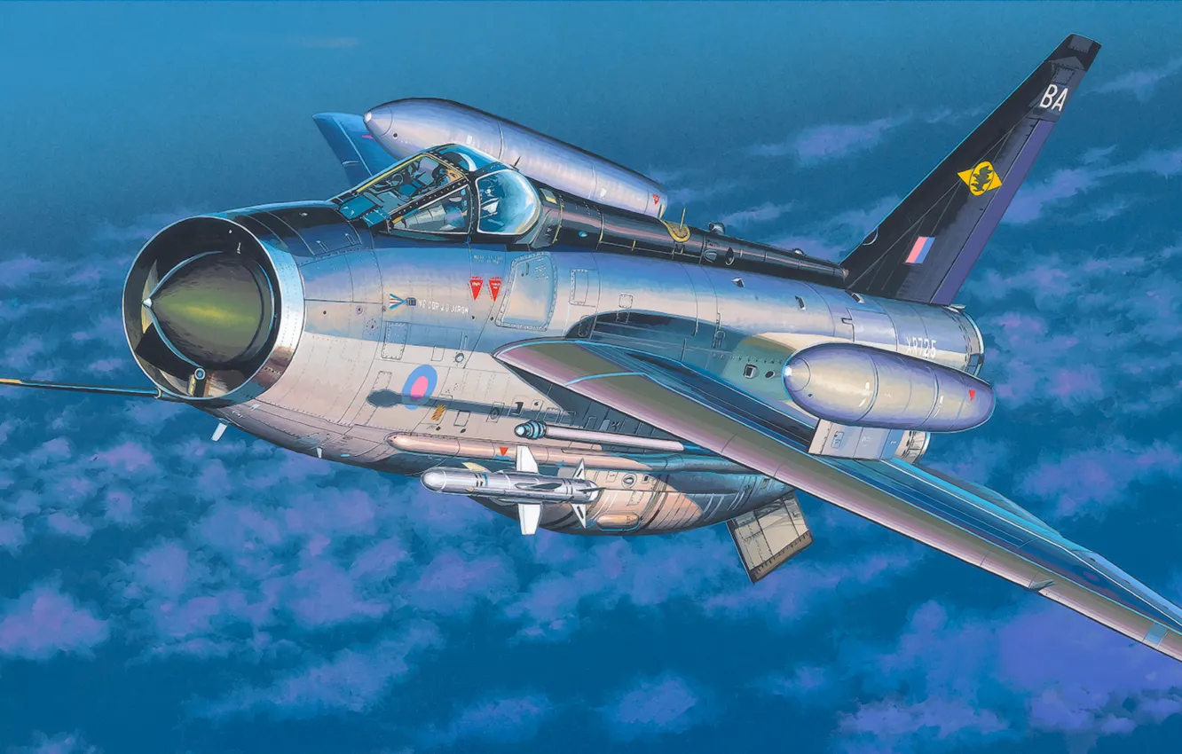 Photo wallpaper war, art, painting, aviation, jet, BAC Lightning F Mk6 Royal Air Force RAF
