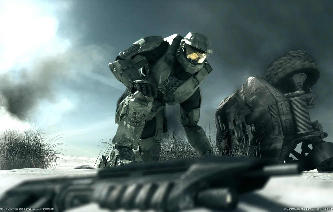Photo wallpaper weapons, Microsoft, halo 3, Master Chief