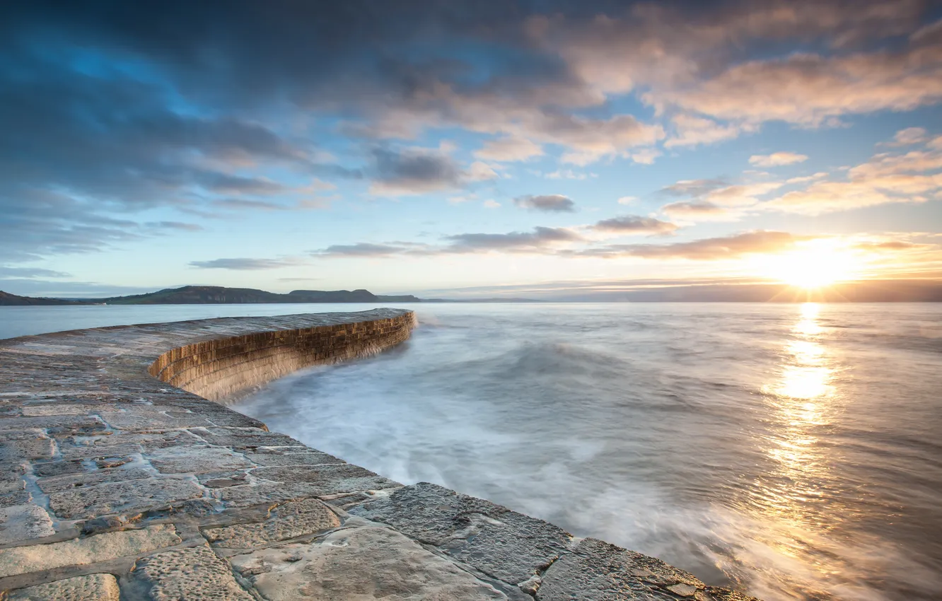 Photo wallpaper sea, landscape, morning