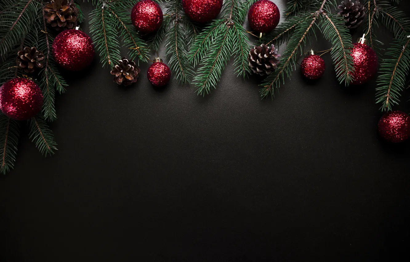 Photo wallpaper balls, tree, New Year, Christmas, Christmas, balls, New Year, decoration