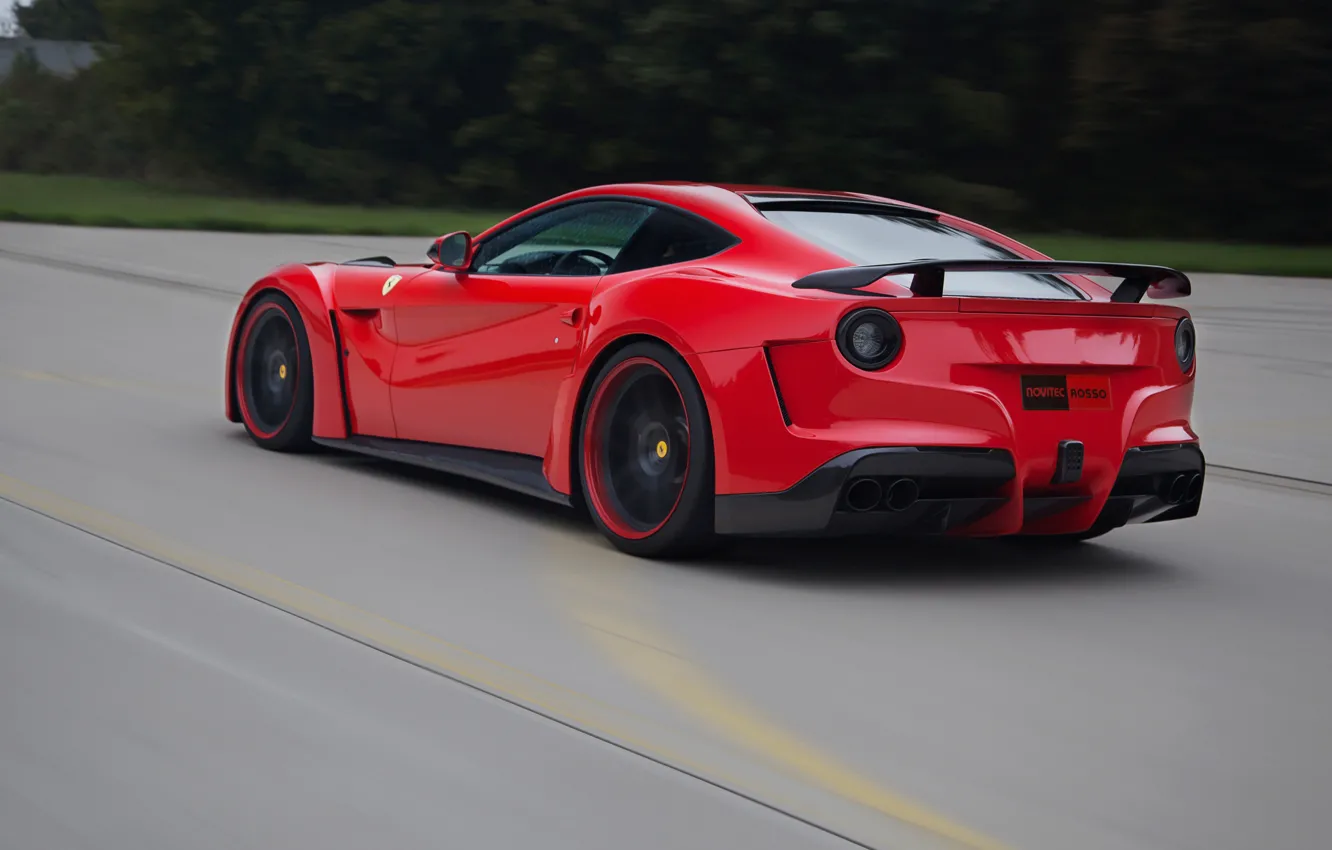 Photo wallpaper Speed, Ferrari, Ass, Ferrari, Speed, Berlinetta, F12, Novitec Rosso