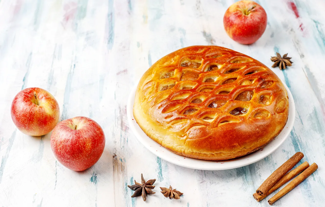 Photo wallpaper apples, pie, cakes, Apple pie