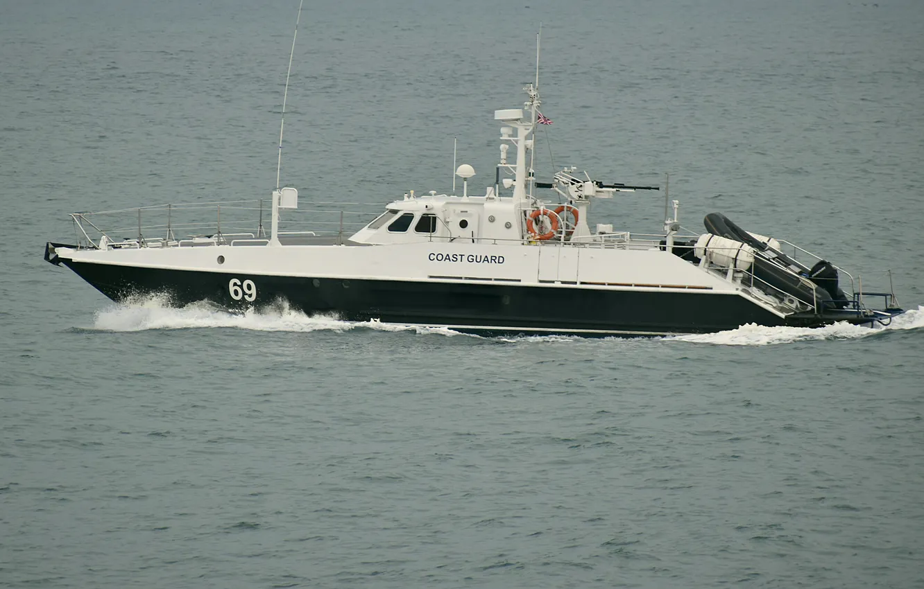 Photo wallpaper boat, the coast guard, patrol