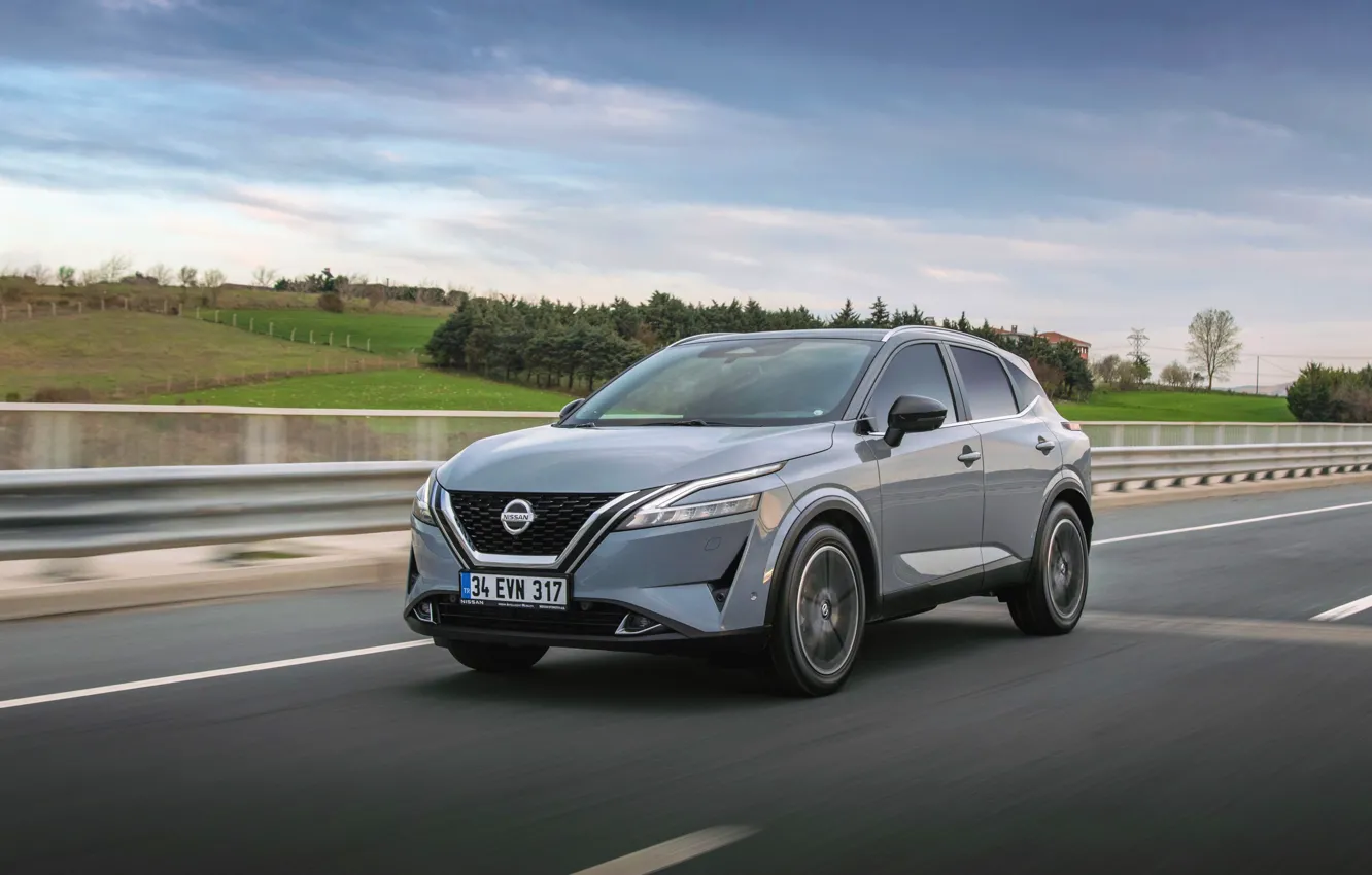 Photo wallpaper Nissan, road, Qashqai, 2022