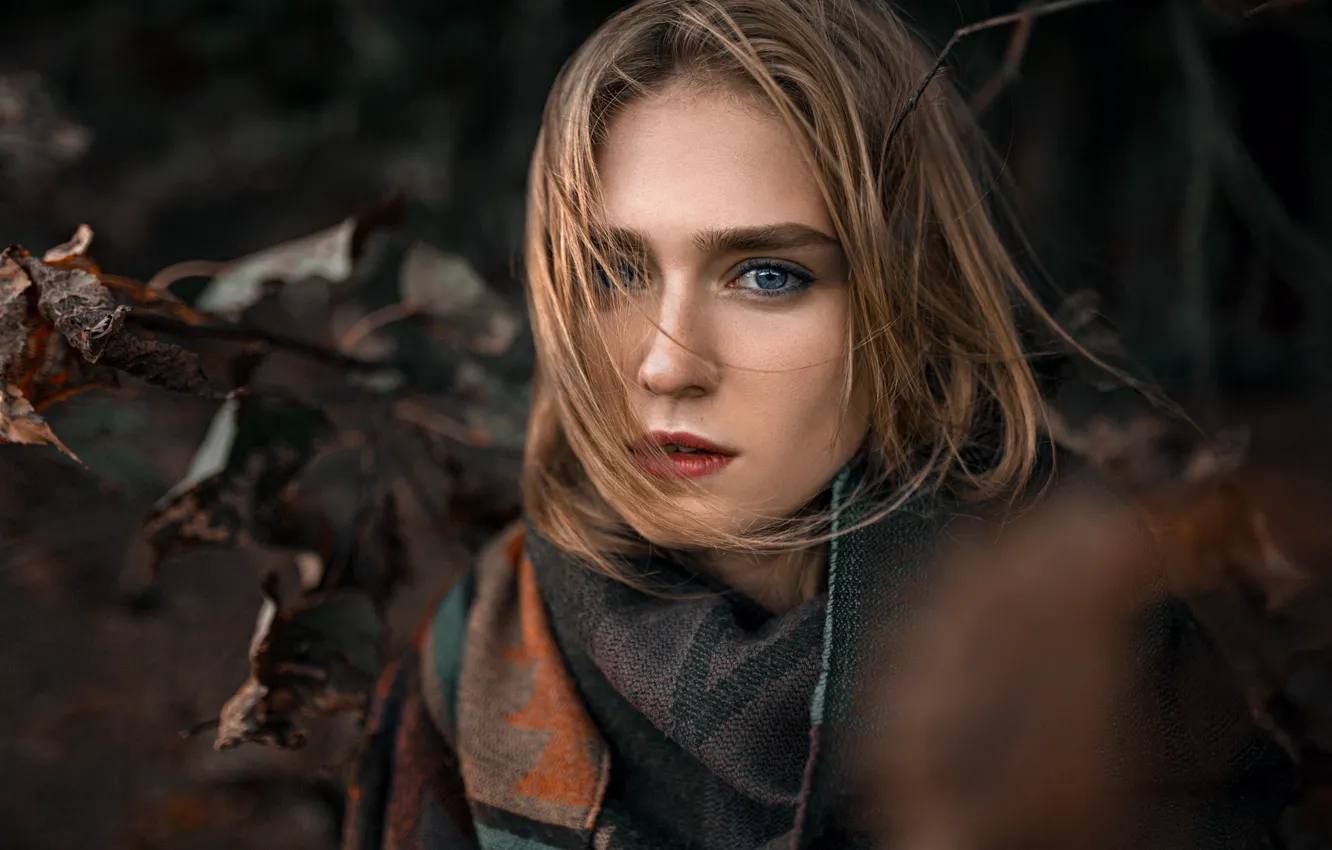 Photo wallpaper look, girl, the wind, hair, Alexander Kurennoy