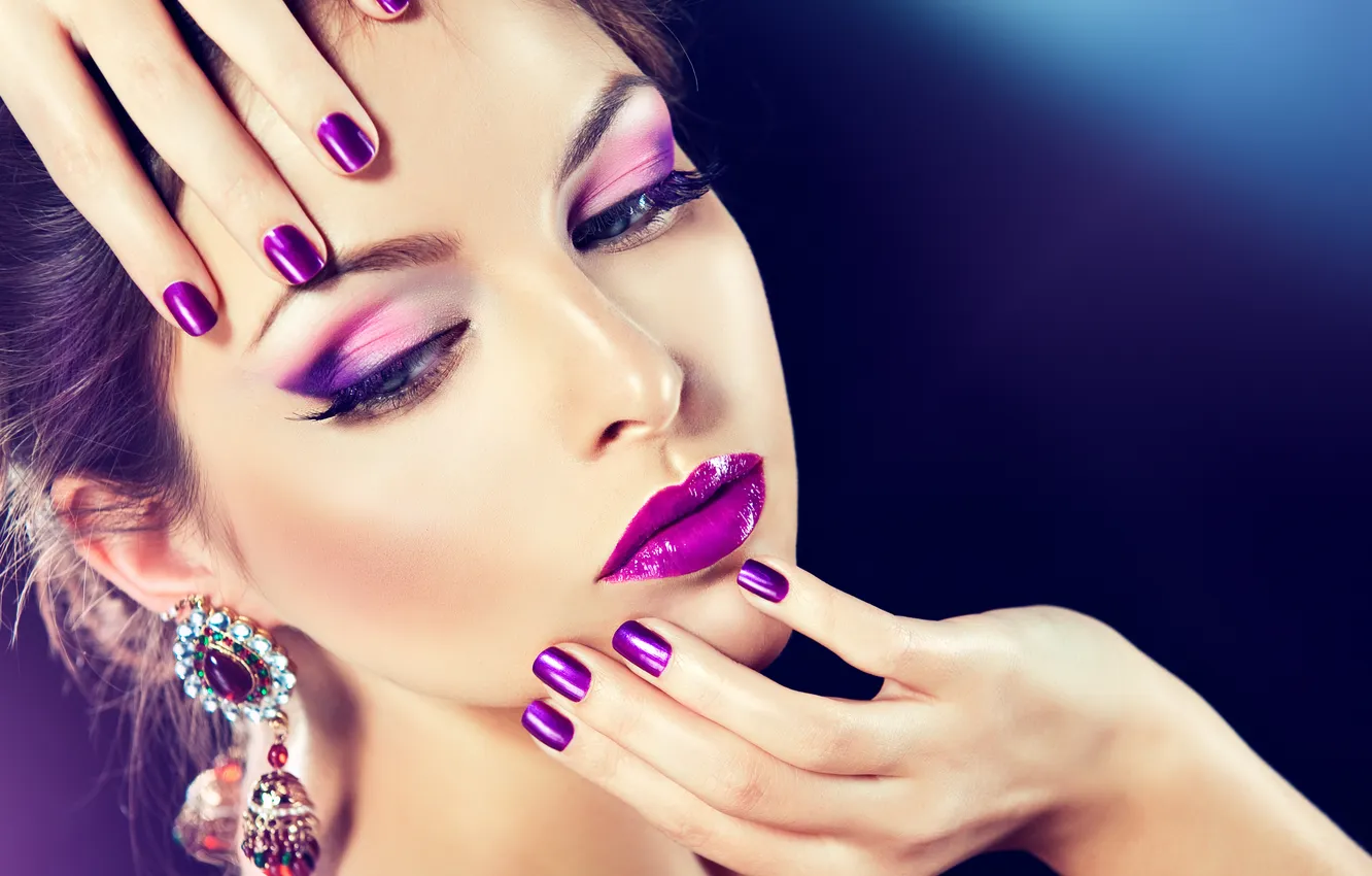 Photo wallpaper girl, earrings, makeup, marigolds