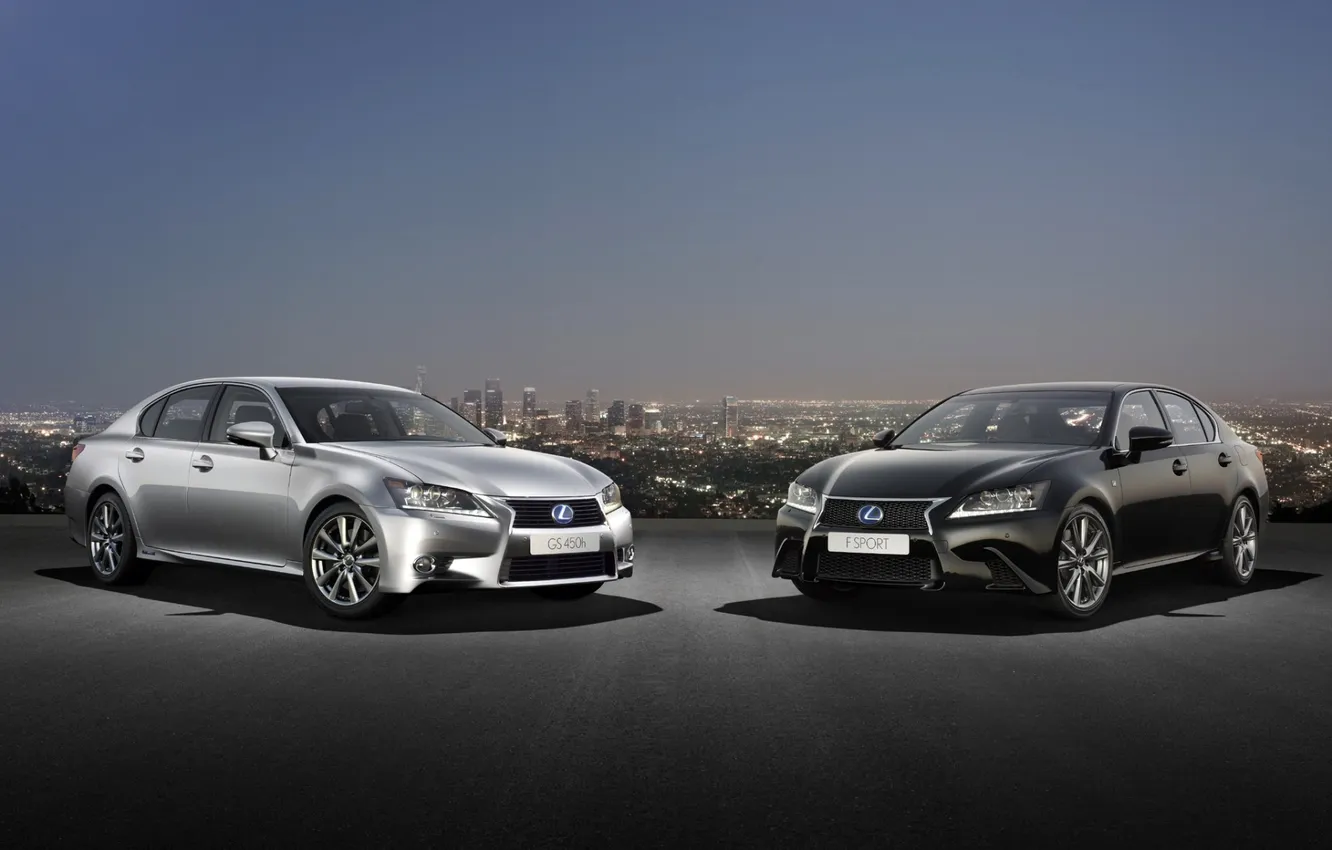 Photo wallpaper white, the city, black, Lexus, panorama, sedan, Lexus, the front