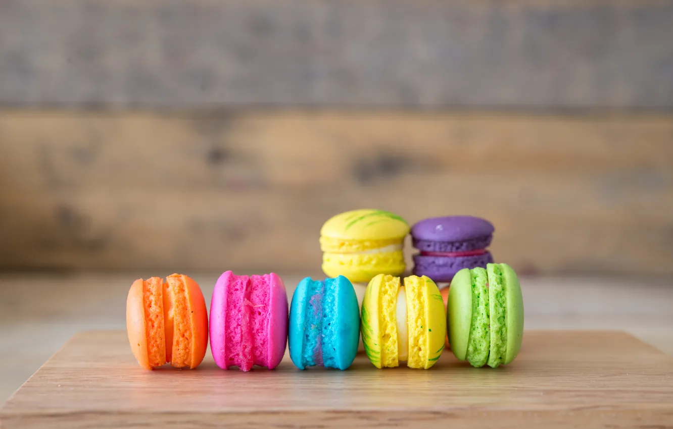 Photo wallpaper color, rainbow, colorful, cookies, dessert, sweet, cookies, macaron