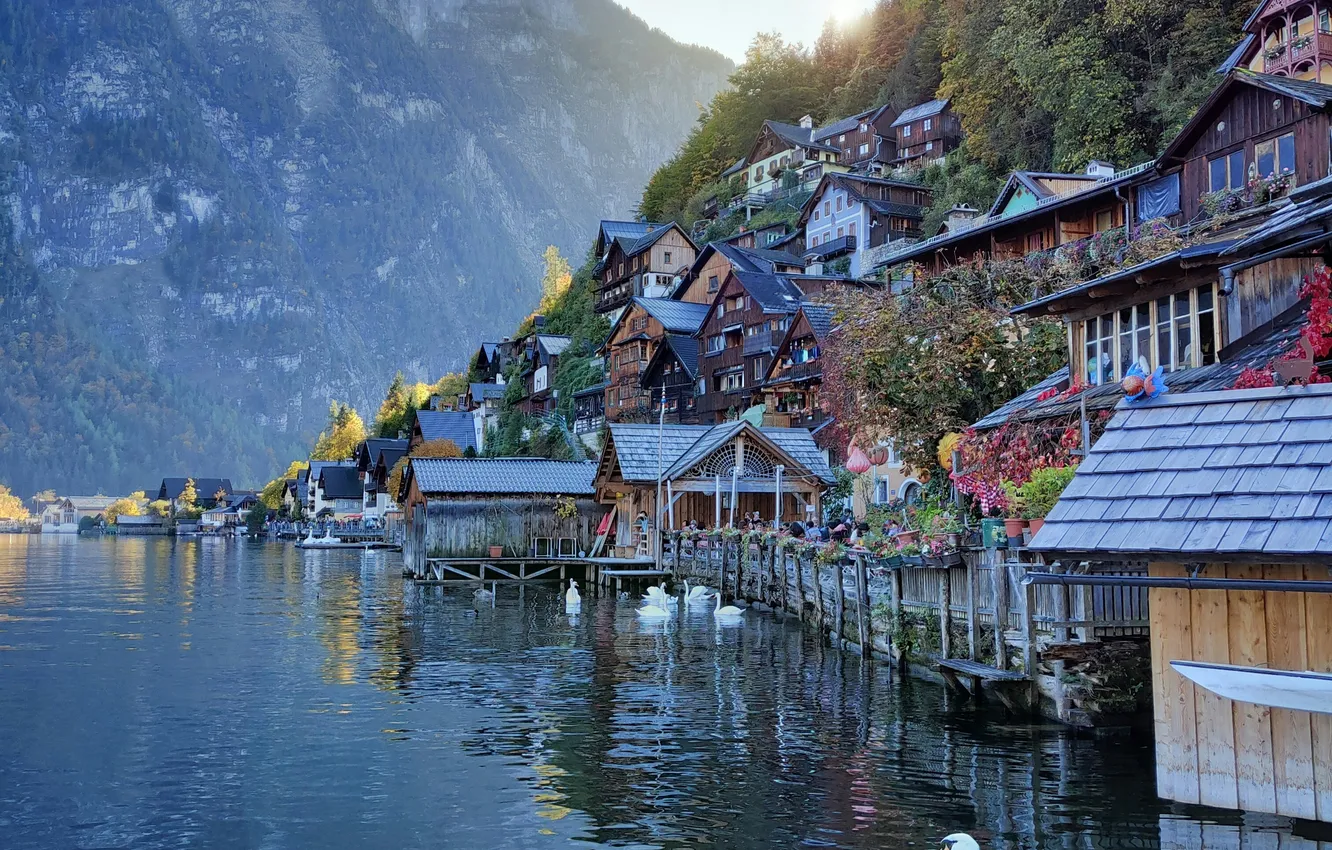 Photo wallpaper Austria, countryside, Hallstatt, Maxim Berg, and mountains