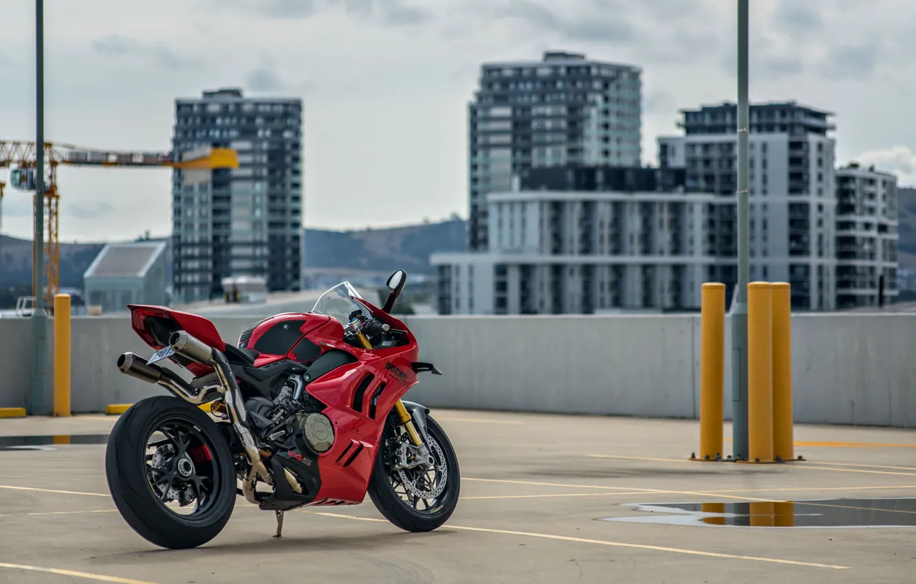 Photo wallpaper Ducati, Rear view, Panigale V4S